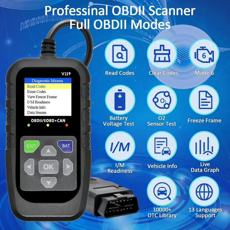 V119 OBD2スキャナーコードリーダー USB給電 車両 - Logic Analyzer Usb のレビューと価格